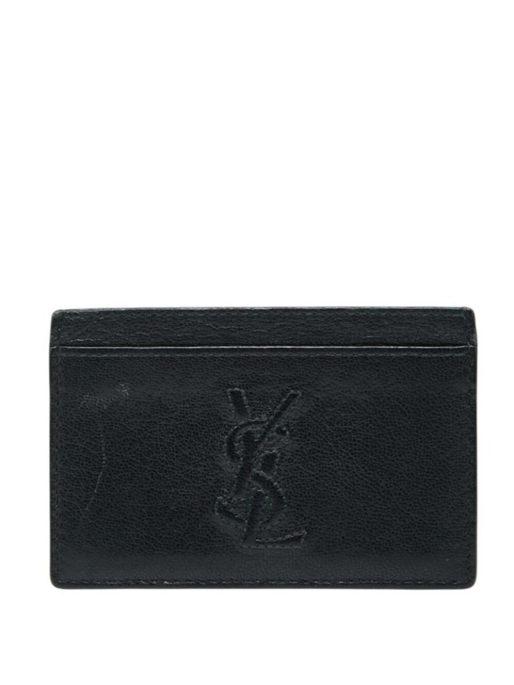 Saint Laurent YSL Logo Card Case Black Leather